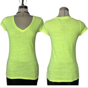 HILARATION Green  Neon Short Sleeves  Top Size XS